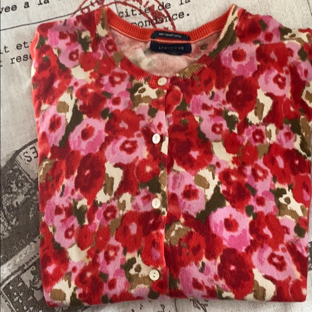 Lands’end colorful Cardigan